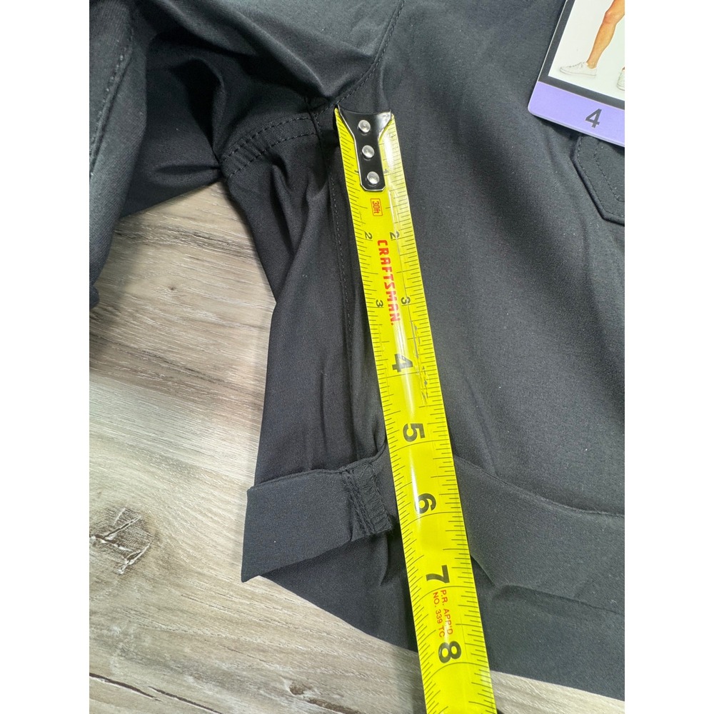 NWT Eddie Bauer Womens Rolled Hem Bermuda Shorts Black Stretch Hiking Size 4 - Picture 6 of 16